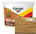 Лак защитно-декоративный Condor Holz Lazur Aqua. Дуб. РБ. 0,9 л.