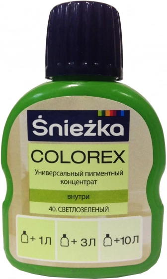 Колер Sniezka Colorex №40. Светло-зеленый. 100 мл. Польша.