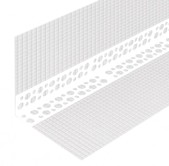 Угол фасадный ПВХ с сеткой 7x7 см. 2,5 м. РБ.
