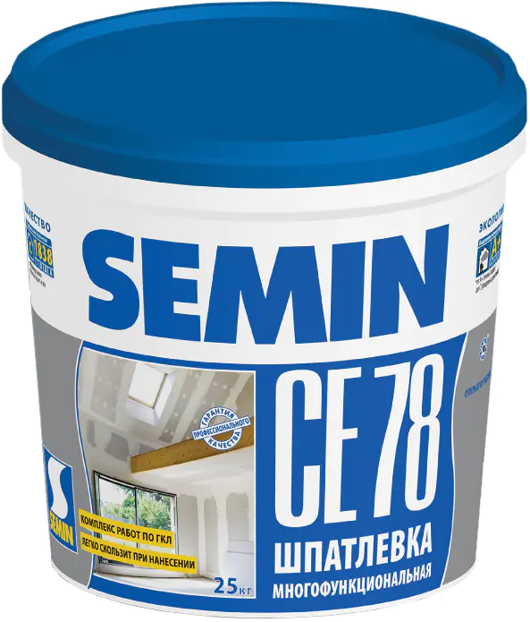 Шпатлевка финишная SEMIN СЕ-78 (синяя крышка). 25 кг. РФ.