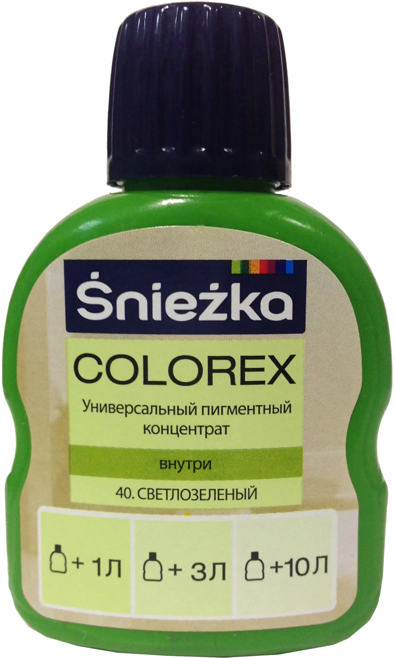 Колер Sniezka Colorex №40. Светло-зеленый. 100 мл. Польша.