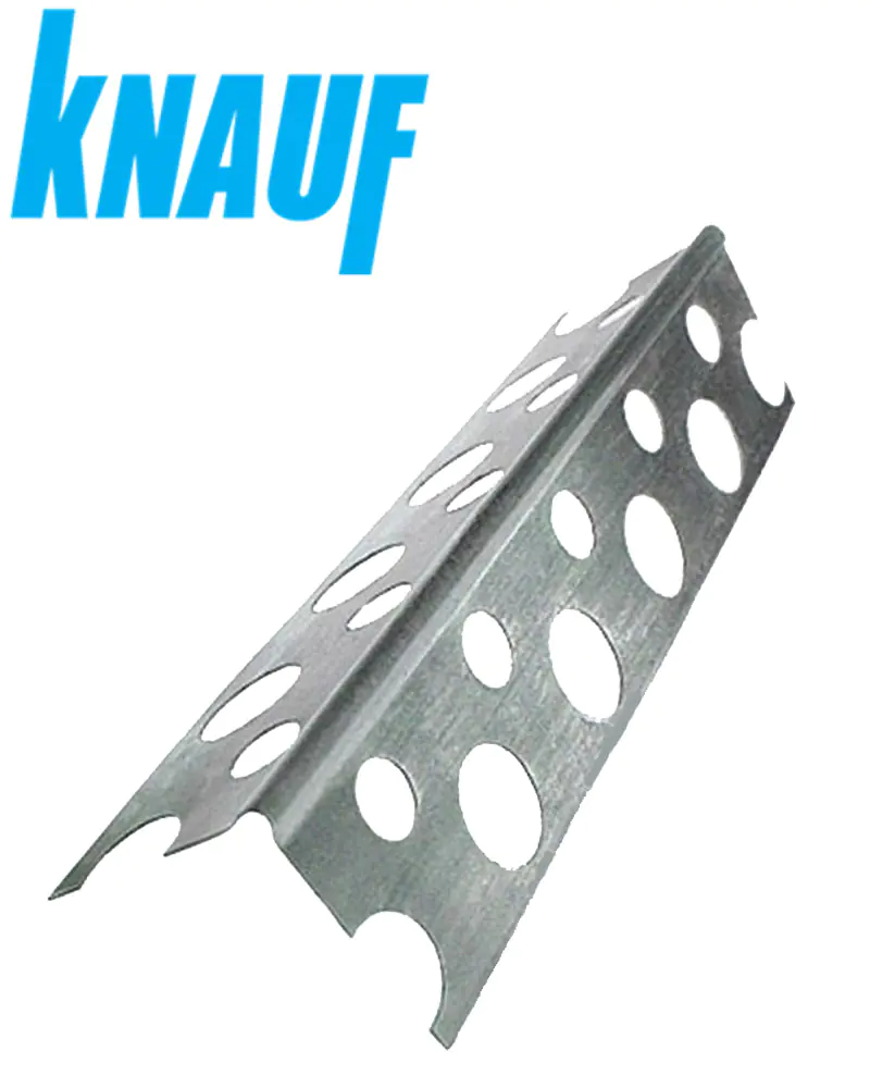 Угол алюминиевый перфорированный 25х25 KNAUF. Длина 2,5 м. РФ.