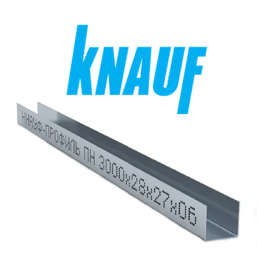 Профиль Knauf для гипсокартона UD: 27x28. Длина 3м. Толщина – 0,6 мм! РФ.