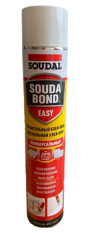 Клей-пена Soudal Soudabond Easy с трубочкой 750 мл. Польша.